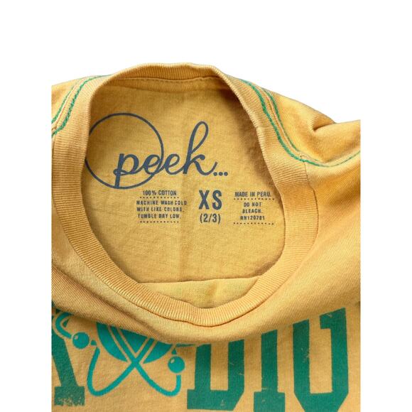 Peek Kids Yellow Green Prodigy Tee XS 2/3 - Picture 2 of 2